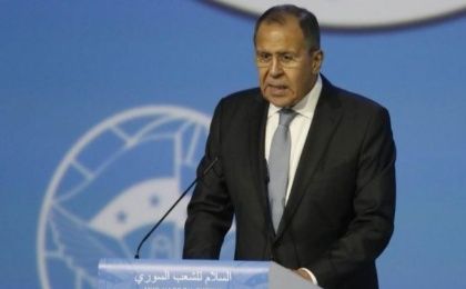 Russian Foreign Minister Sergei Lavrov speaks during the second day of the Sochi peace talks on Syria.