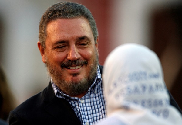 Fidel Castro Diaz-Balart with Argentine human right activist and member of the Mothers of the Plaza de Mayo group Hebe de Bonafini in 2007.