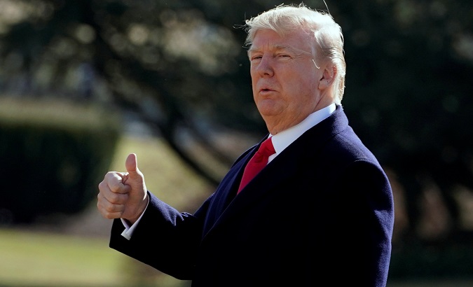 President Donald Trump departs the White House en route to the Customs and Border Protection National Targeting Center.
