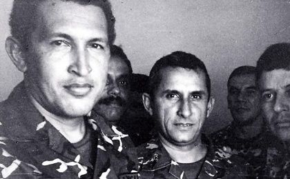 Hugo Chavez and fellow rebel soldiers during the 1992 uprising.