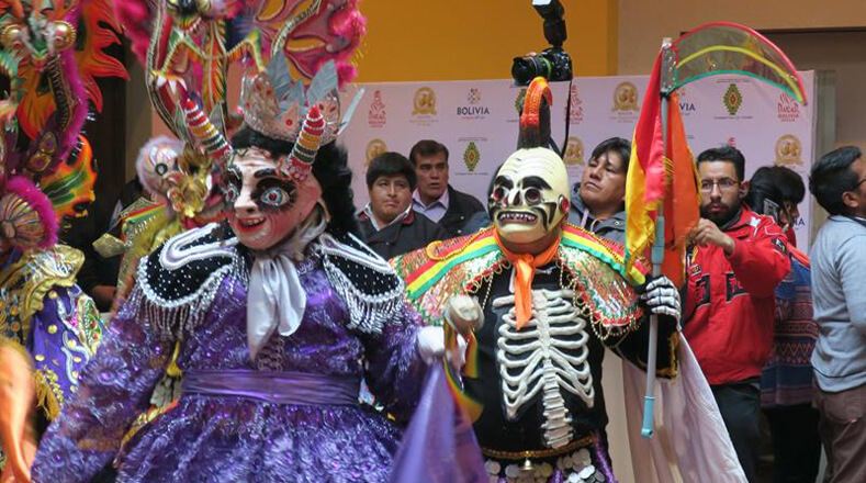 Bolivia celebrates carnival beginning Feb. 3 with the Oruro carnival which fuses religious, Spanish, Indigenous and Andean traditions. Over 400,000 people participate in this intangible heritage of humanity.