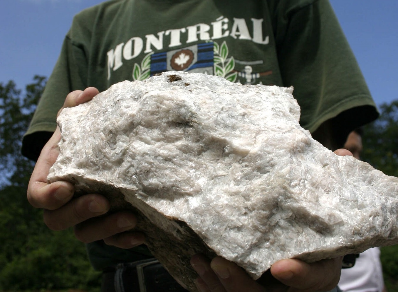 A barite rock from an open-cut mine in Chicomuselo, the Blackfire operation site. August 27, 2008.