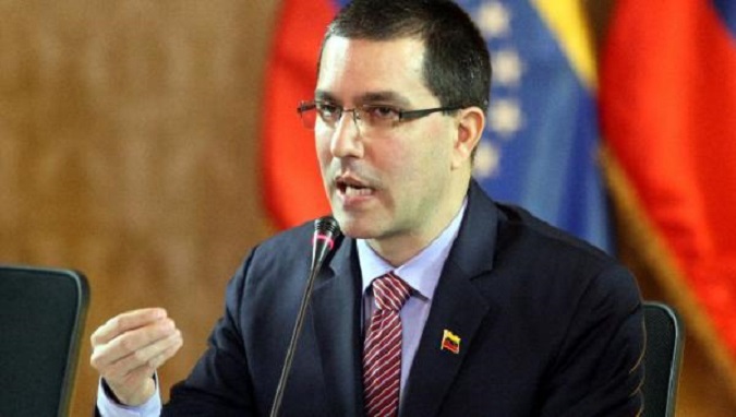 Venezuelan Foreign Minister Jorge Arreaza has condemned Colombia's vow to side with the United States in its opposition to the Venezuelan government.