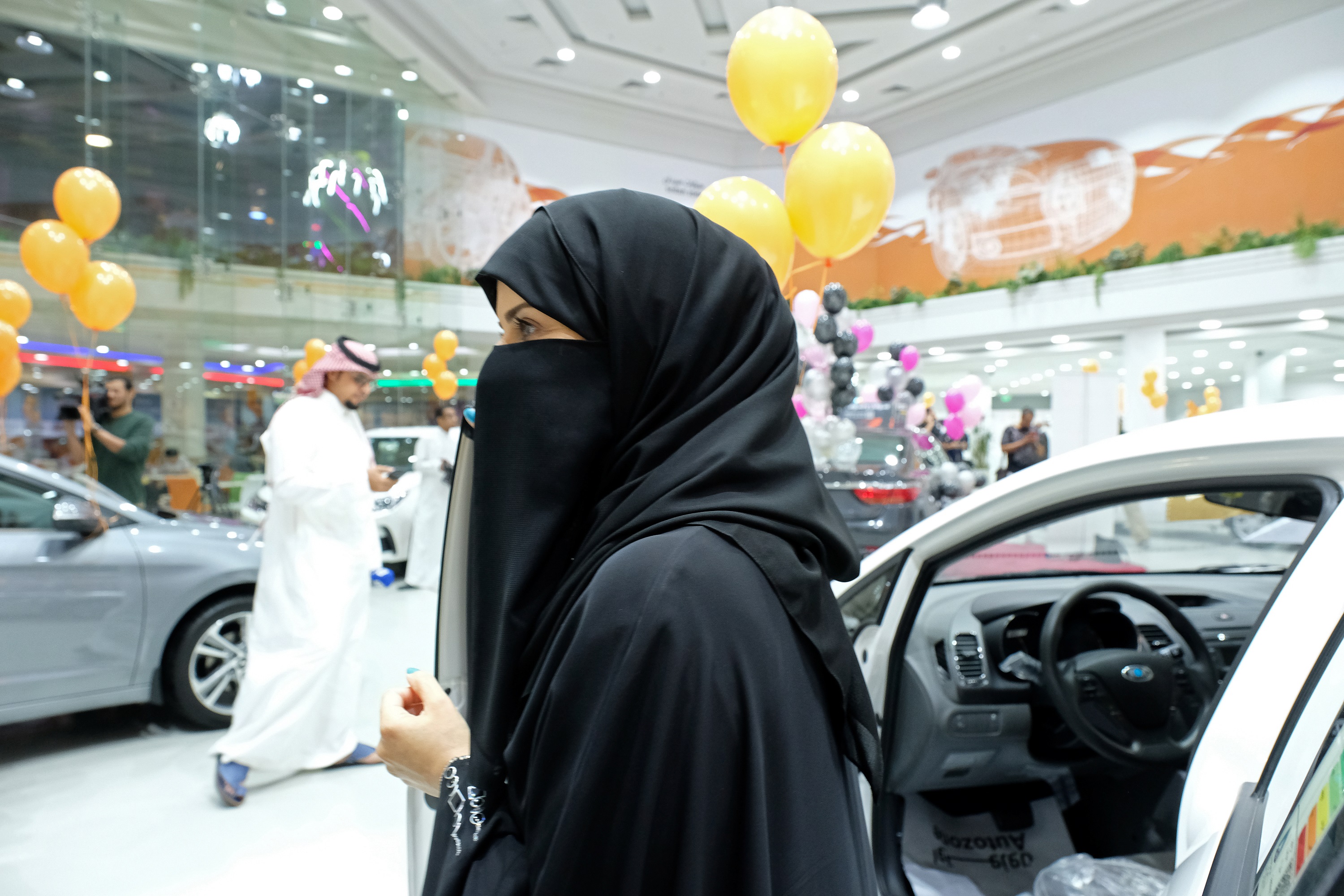 A Saudi woman is seen at the first automotive showroom solely dedicated for women in Jeddah, Saudi Arabia January 11, 2018.
