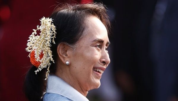Counselor Aung San Suu Kyi hopes more rebel groups join the ceasefire agreement. 