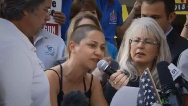Marjory Stoneman Douglas High School shooting survivor Emma Gonzalez speaks at a rally.