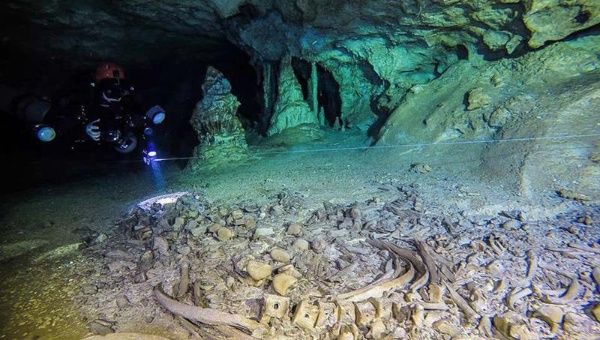 Divers discovered almost 200 sites of archeological interest in the Sac Actun cave system. Undated picture.