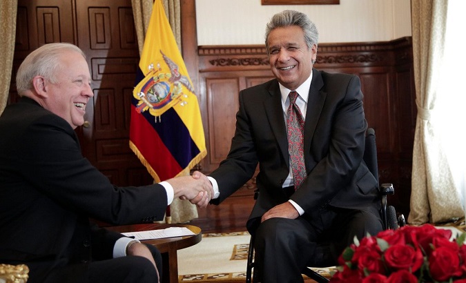 The two met in Quito's National Assembly.
