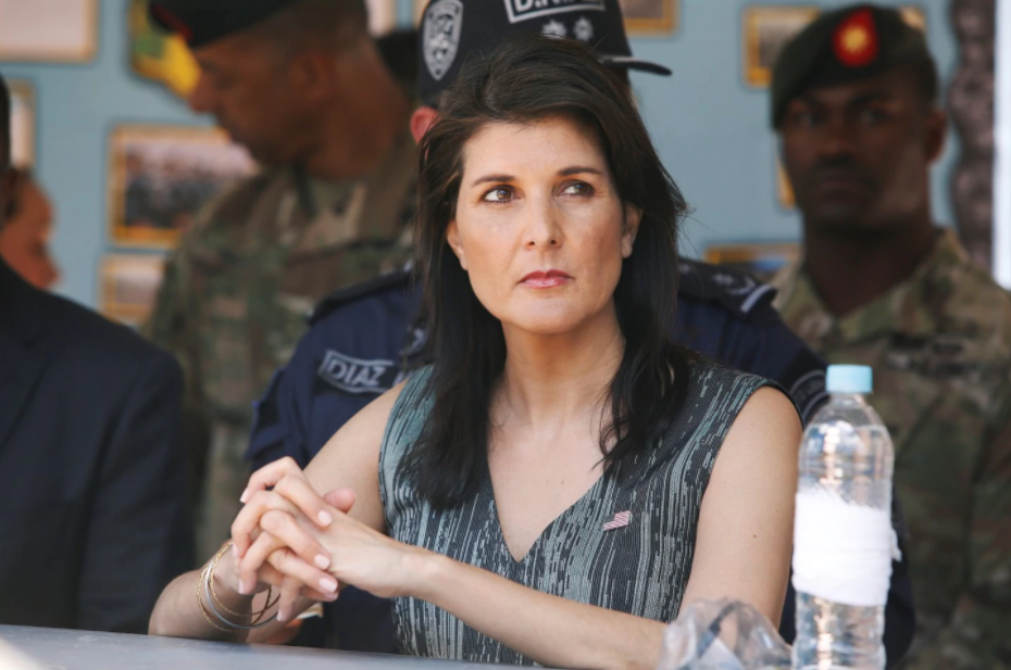 U.S. Ambassador to the United Nations Nikki Haley watches a training session of the Honduras National Police Special Forces at their base in Tegucigalpa.