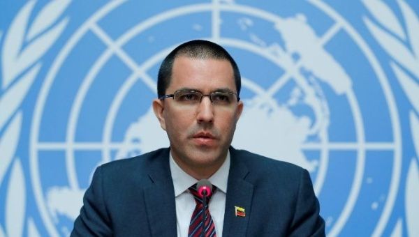 Venezuela's Foreign Minister Arreaza attends a news conference the Human Rights Council in Geneva, Switzerland.