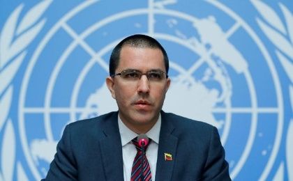 Venezuela's Foreign Minister Arreaza attends a news conference the Human Rights Council in Geneva, Switzerland.