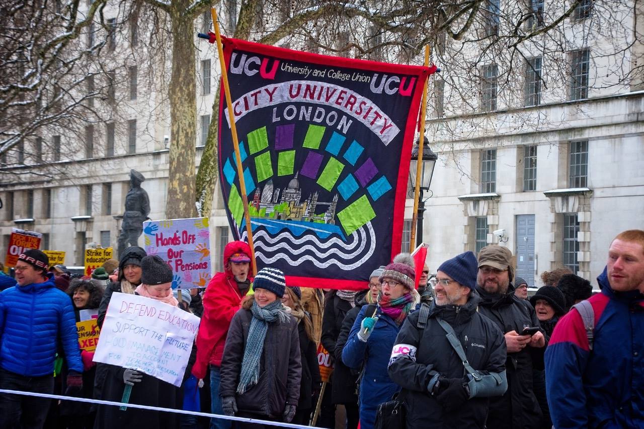An image from a University and College Union rally in London on February 28th.