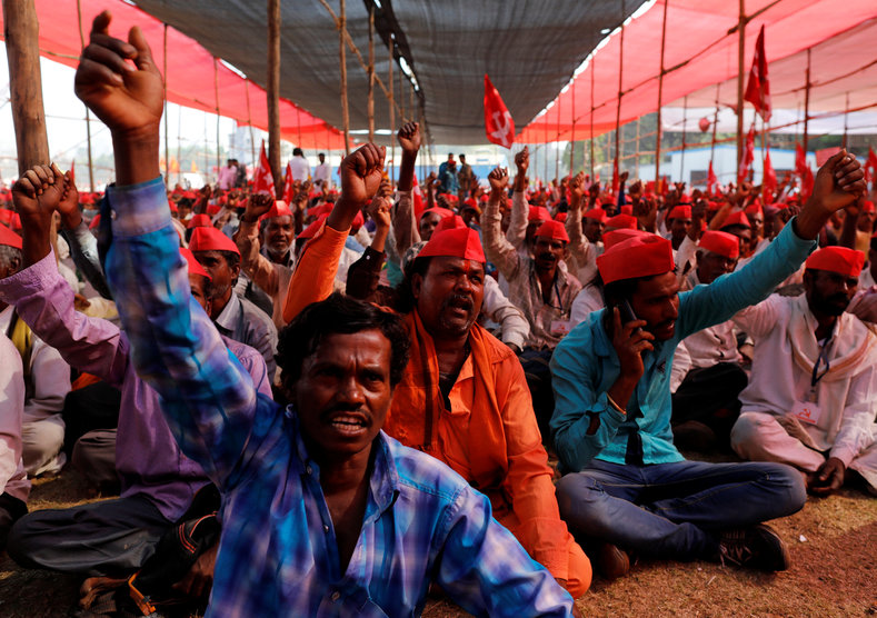 The farmers began their march from the southwestern city of Nashik to Mumbai on Mar. 6, and after walking for nearly 140 hours, tens of thousands of peasants reached Mumbai late Sunday night.