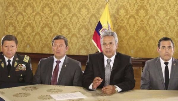 President Lenin Moreno said his government said more than US$600 million had been confiscated from armed groups in the border.