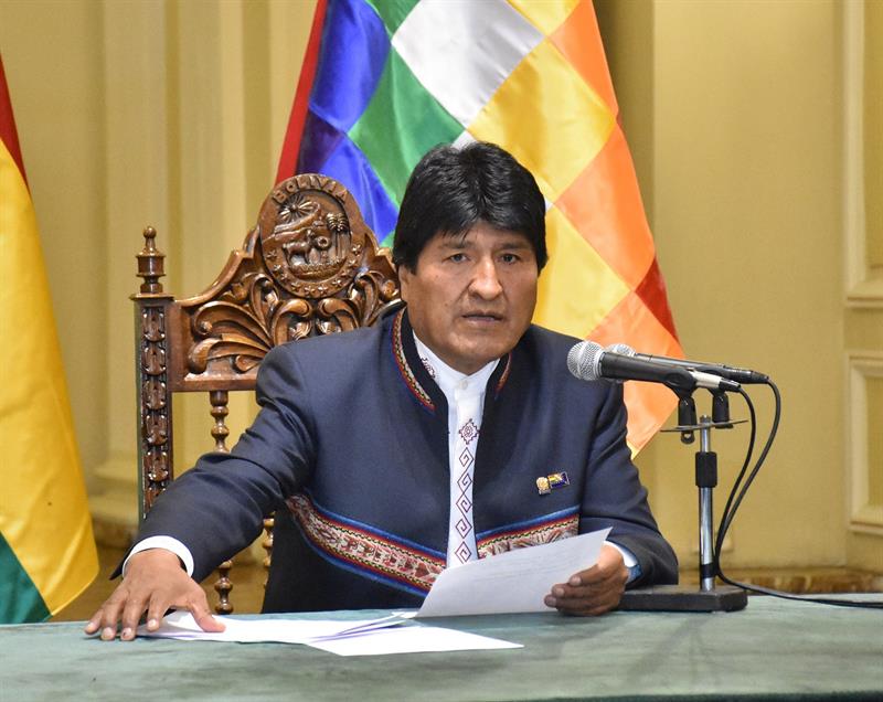 President of Bolivia Evo Morales during a press conference at the government palace in La Paz, Bolivia. March 28, 2018.