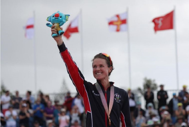 Bermuda's collection of medals rose to six after triathlete Flora Duffy broke away from England's Jessica Learmonth during the Women's Final Triathlon, winning the first gold medal.