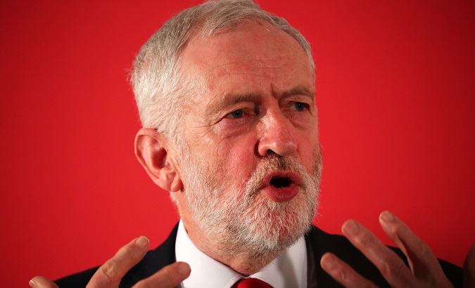 Jeremy Corbyn, the leader of Britain's Labour Party, speaks at the launch of their local election campaign, in London, April 9, 2018.