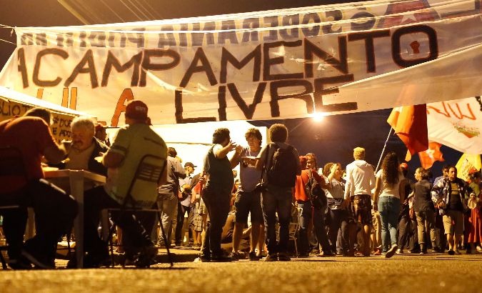 Supporters of former Brazilian President Luiz Inacio Lula da Silva are camped near the Federal Police headquarters in Curitiba where he is imprisoned.