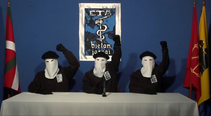Three members of Basque separatist group ETA call for a definitive end to 50 years of armed struggle in a video published 2011.