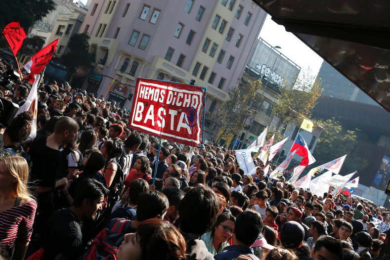 The first major student protests under the new Piñera administration rocked Chilean streets, with thousands of university students condeming profiteering in the university system.