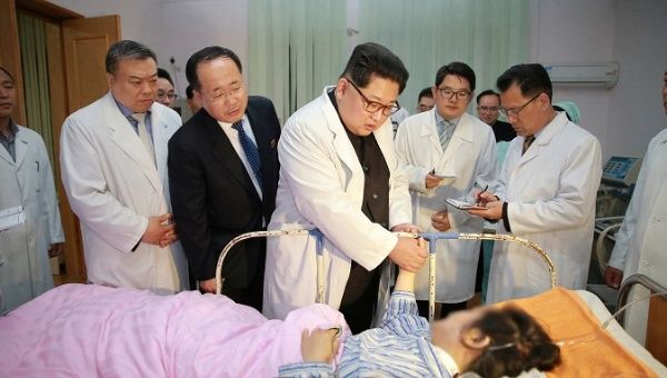 North Korean leader Kim Jong Un visits a hospital following a deadly bus accident involving dozens of Chinese tourists.