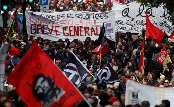 Workers March in Europe for May Day