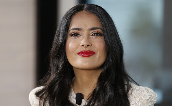 Salma Hayek poses in Cannes, France May 13, 2018.