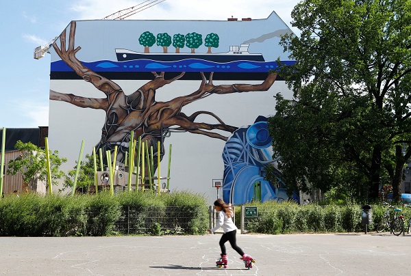 'Lebensbaum' (Tree of Life), by artist Ben Wargin, is the oldest mural in Berlin. It has graced a wall of Sigmunds Hof at Tiergarten S-Bahn station since 1975, where its bony branches have helped shape the cityscape for decades. Now, the old tree is being redesigned with the help of younger artists and will ultimately be transplanted to a new location.