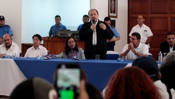 One student leader in the dialogue demanded a constituent assembly and the renunciation of President Daniel Ortega's government.