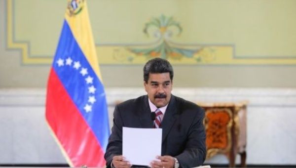 President Nicolas Maduro speaking at Casa de Miraflores on Tuesday