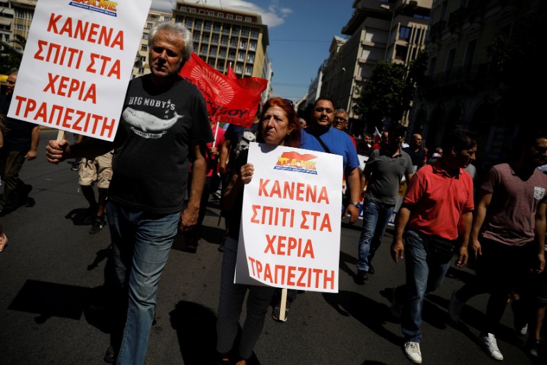 Thousands flooded the capital, Athens, amid swelling anger over the government's ongoing austerity measures.