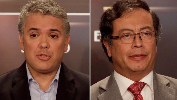 Unlike Petro (R), Duque (L) has been a staunch detractor of the Peace Accords signed with the FARC.