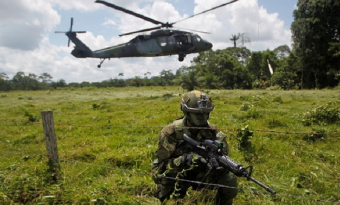 The Colombian military at the border with Ecuador.