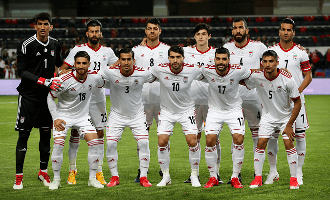 Iran's national team at a friendly match with Turkey on May 28.