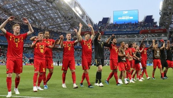 Belgium vs Panama - Fisht Stadium, Sochi, Russia - June 18, 2018 Belgium players celebrate after the match.