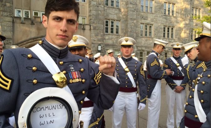 Spenser Rapone poses in a photo after graduating from the United States Military Academy at West Point, New York.