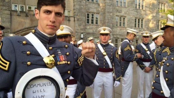 Spenser Rapone poses in a photo after graduating from the United States Military Academy at West Point, New York.