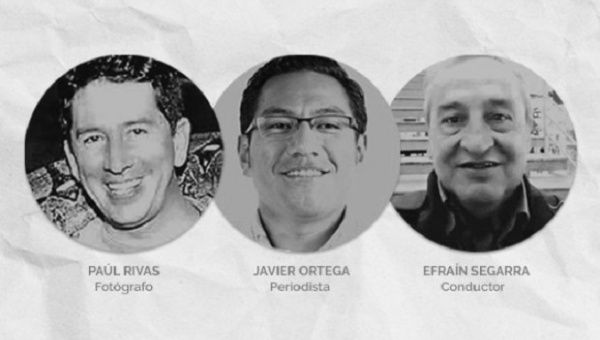 Journalist Javier Ortega, photographer Paul Rivas and driver Efrain Segarra were kidnapped in March on Ecuador's northern border.