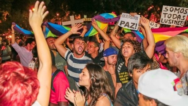 Protest against LGBT-phobia in Brazil.