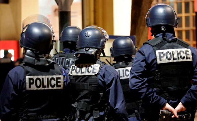 French riot policemen