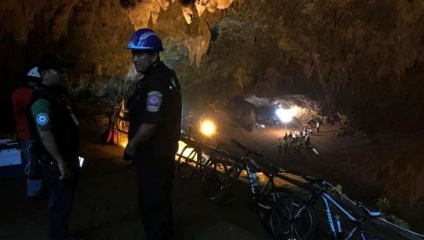 Equipment and bicycles at the mouth of the cave alerted park officials to the possible presence of visitors.