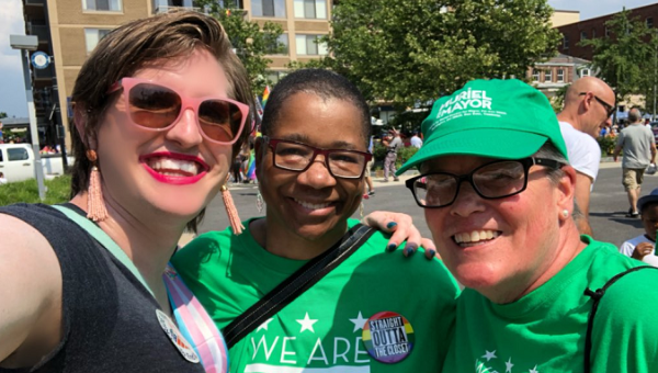 Charlotte Clymer (Left), at a Pride event in D.C.