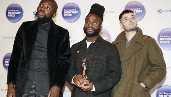 Scottish band Young Fathers after winning the 2014 Mercury Prize in London.