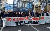 El pasado jueves 26 de junio, 357 trabajadores de Télam fueron despedidos, por lo que se mantienen en paro y toma pacífica.