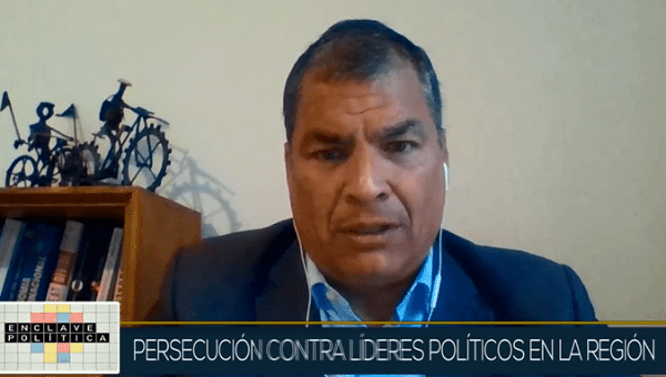 Ecuador's former President Rafael Correa in teleSUR's program 