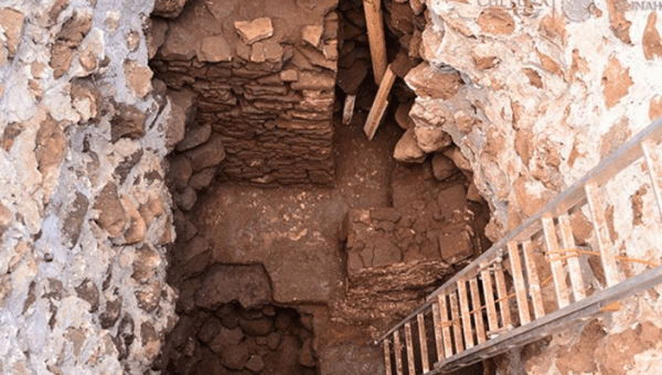 The temple was discovered when archaeologists were analyzing the damage in Teopanzolco pyramid.  (National Institute of Anthropology and History (INAH))