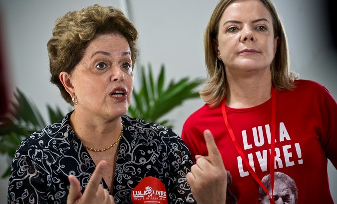Brazil's former President Dilma Rousseff talks to the media after the inauguration ceremony of the XXIV Forum of Sao Paulo meeting in Havana, Cuba, July 15, 2018.