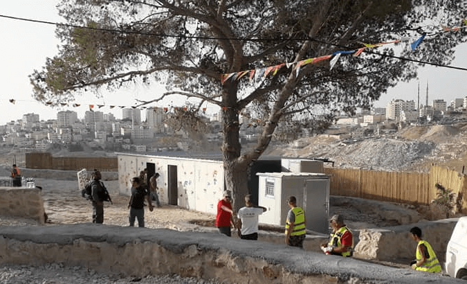Jabal al-Baba's kindergarten as Israeli occupation forces arrive.