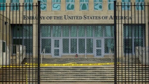 A view of the U.S. Embassy in Havana, Cuba.