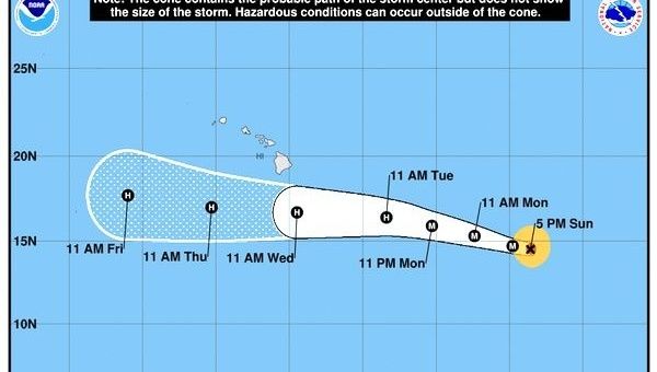  Hurricane Hector has maximum sustained winds of up to 140 miles per hour. 